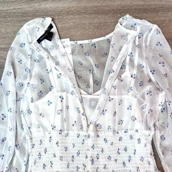 French‎ Connection Women's Summer White Cecilia Hallie Mini Dress Small NWT - Picture 13 of 14